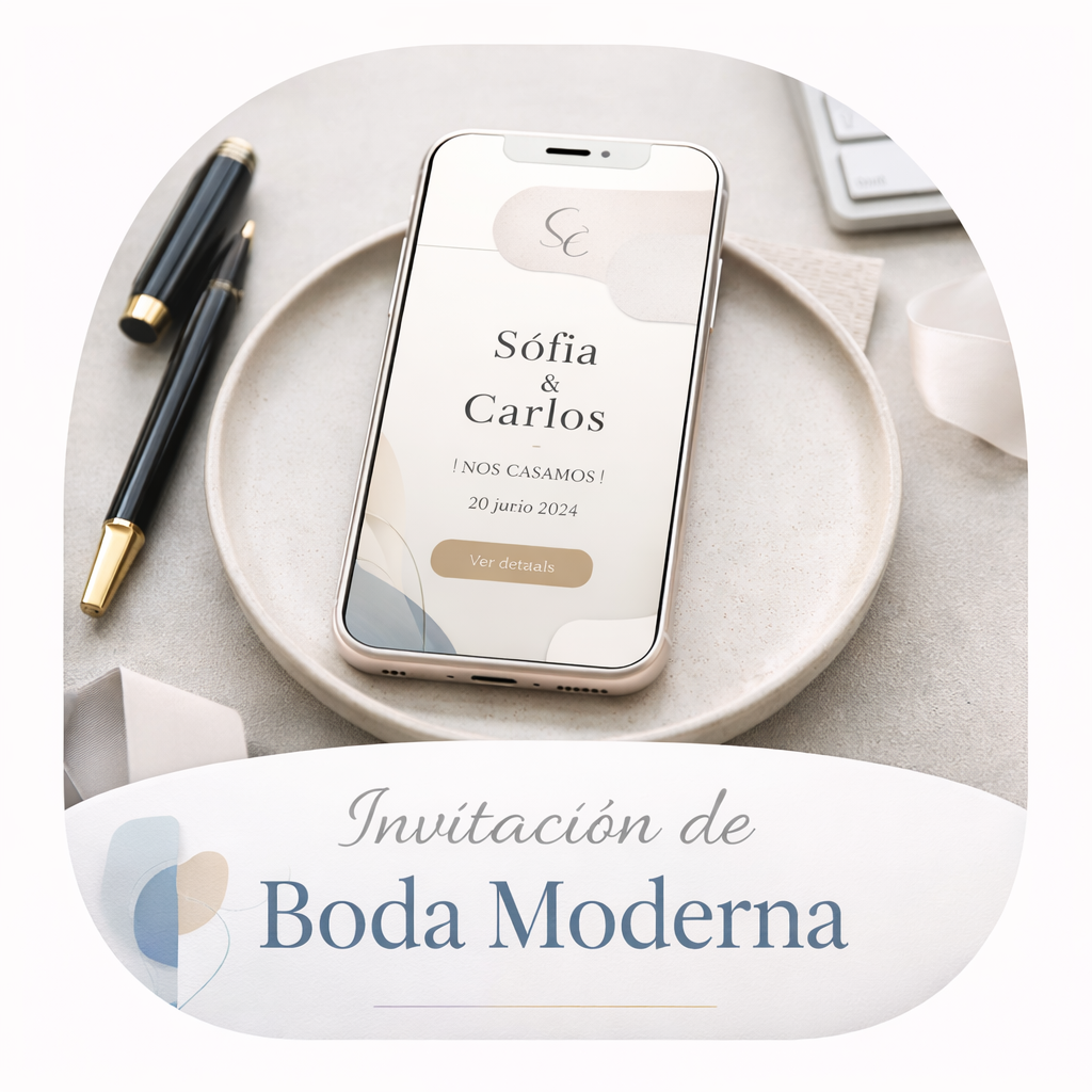 Invitación digital de boda estilo minimalista